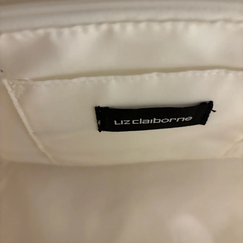 Liz Claiborne Rose Print Floral Shoulder Bag in White and Pink